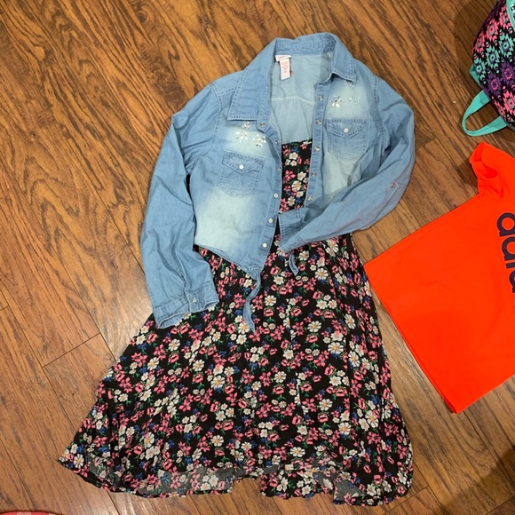 Justice Other - Justice Flower Dress with Jean Jacket Justice Other - Justice Flower Dress with Jean Jacket